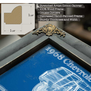 1968 Chevy C10 Pickup Panel Truck Vintage Blueprint