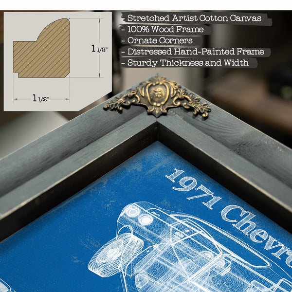 1971 Chevrolet Chevelle SS 454 Original Blueprint Art