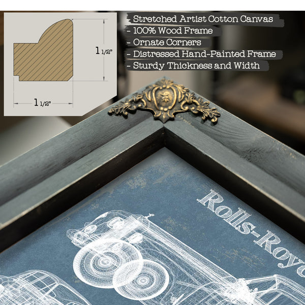 Rolls Royce Silver Cloud Vintage Blueprint Auto Print