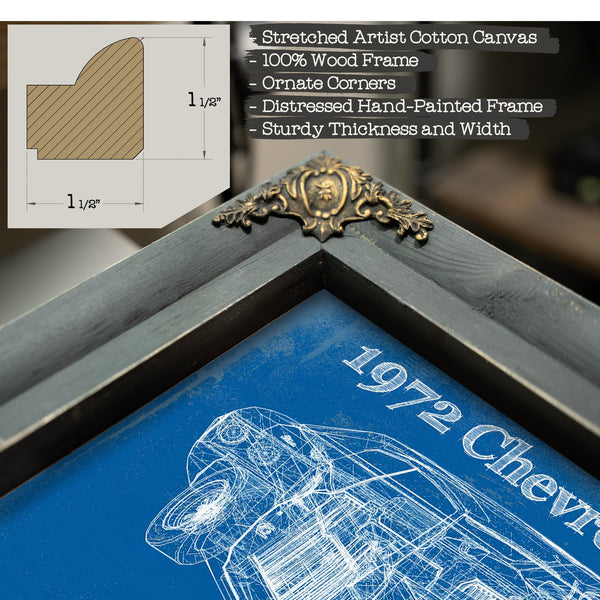 1972 Chevrolet Chevelle SS Original Blueprint Art