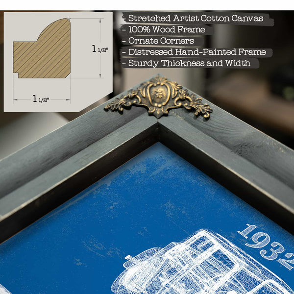 1932 Bentley Vintage Blueprint Auto Print