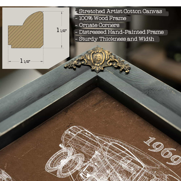 1969 Chevrolet Chevelle Malibu Original Blueprint Art