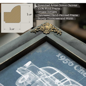 1956 Chevrolet Bel Air Blueprint Vintage Auto Print
