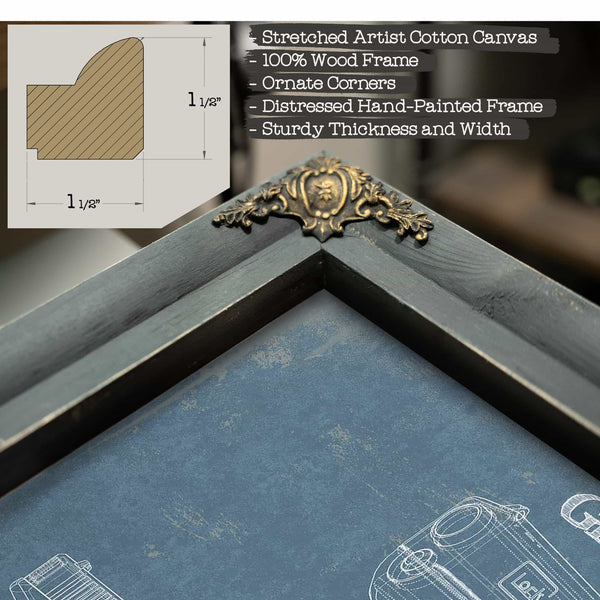 Glock 19 Blueprint Vintage Gun Print