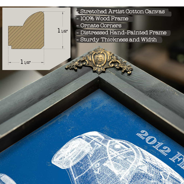 2012 Fisker Karma Blueprint Vintage Auto Print