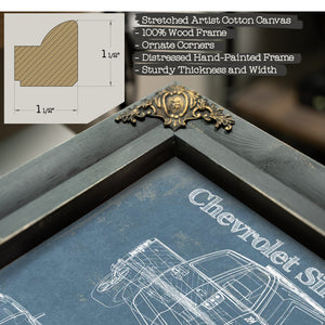Chevrolet Silverado 2018 Blueprint Vintage Truck Patent Print