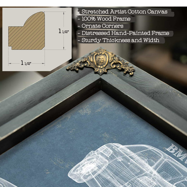BMW M3 (E36) Vintage Blueprint Auto Print