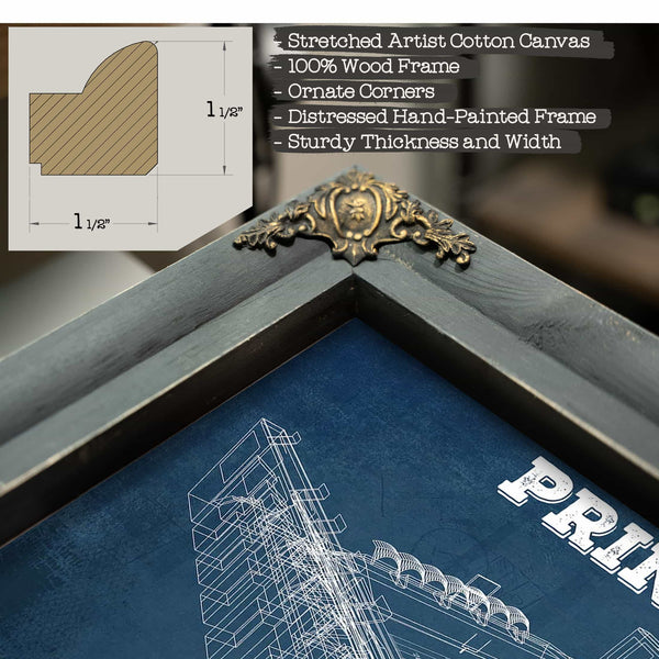 Princeton Tigers Football Art - Vintage Powers Field Blueprint Wall Art