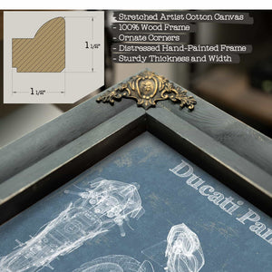 Ducati Panigale V4 R 2019 Vintage Blueprint Motorcycle Patent Print