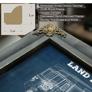 Land Rover 109 Vintage Blueprint Auto Print