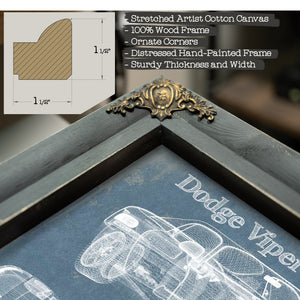 Dodge Viper Vintage Blueprint Auto Print