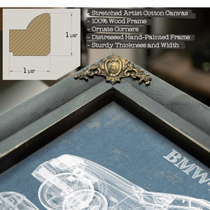 BMW X1 (2013) Vintage Blueprint Auto Print