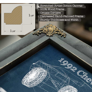 1992 Chevrolet Camaro Vintage Blueprint Auto Print