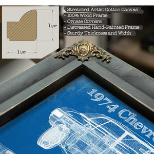 1974 Chevrolet Chevelle SS 454 Original Blueprint Art