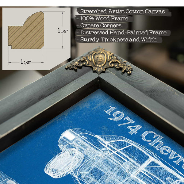 1974 Chevrolet Chevelle SS 454 Original Blueprint Art