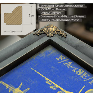 F/A-18F Super Hornet Patent Blueprint Original Military Wall Art