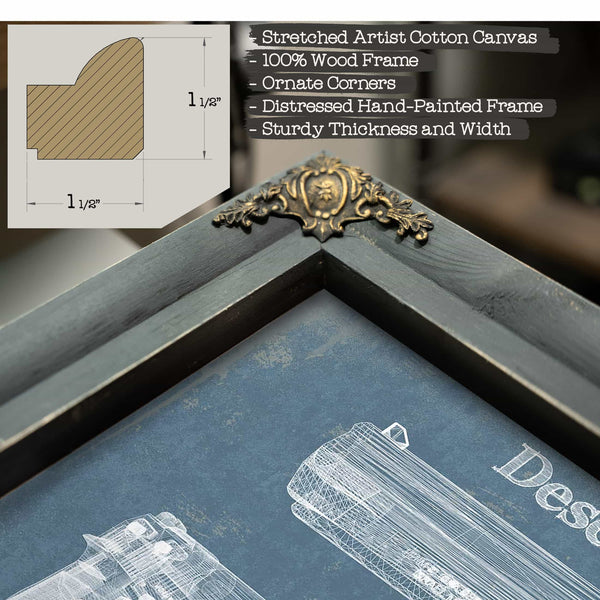 Desert Eagle Blueprint Vintage Gun Print