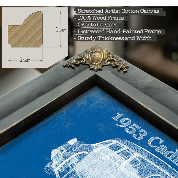 1953 Cadillac Series 75 Vintage Blueprint Auto Print