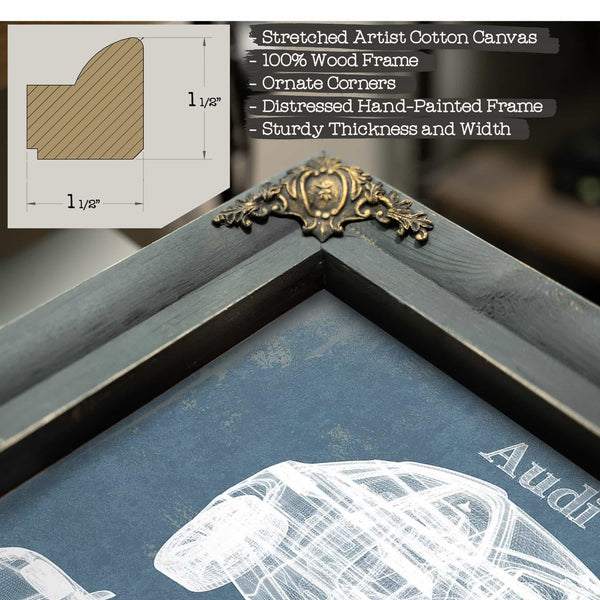 Audi Q8 (2019) Blueprint Vintage Auto Print