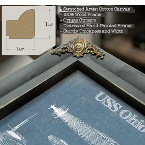 USS Ohio (SSGN-726) Blueprint Original Military Wall Art - Customizable