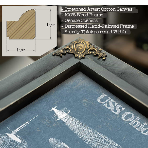 USS Ohio (SSGN-726) Blueprint Original Military Wall Art - Customizable