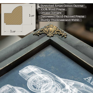 Audi R8 Vintage Blueprint Auto Print