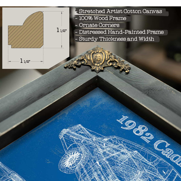 1982-1983 Cadillac Eldorado Vintage Blueprint Auto Print