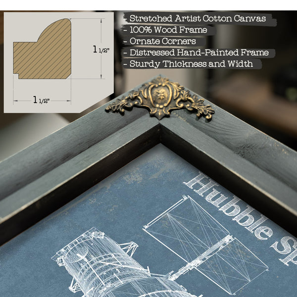 Hubble Telescope Blueprint Wall Art