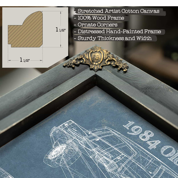 1984 Oldsmobile 98 Vintage Blueprint Auto Print