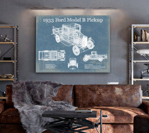 Cutler West 1933 Ford Model B Pickup Vintage Blueprint Auto Print