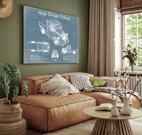 Cutler West 1942 Dodge Pickup Vintage Blueprint Auto Print