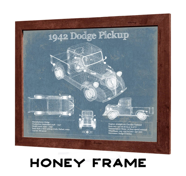 Cutler West 1942 Dodge Pickup Vintage Blueprint Auto Print