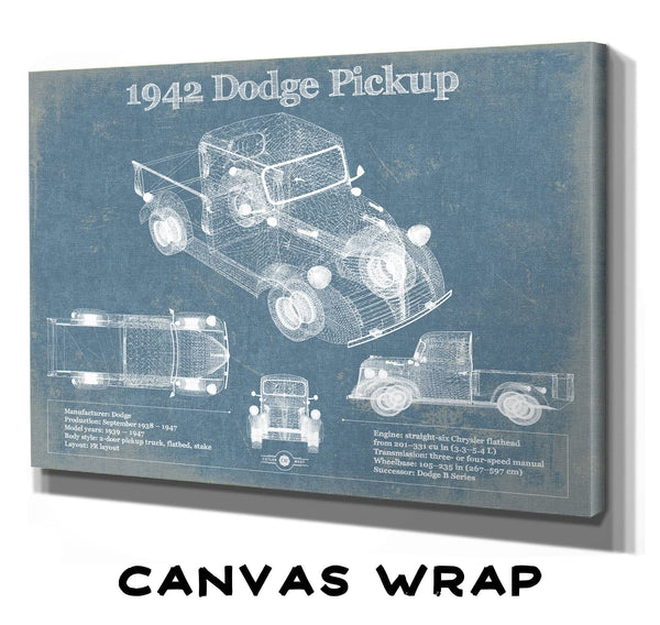 Cutler West 1942 Dodge Pickup Vintage Blueprint Auto Print