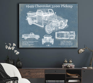 Cutler West 1949 Chevy 3100 Pickup - Blueprint Vintage Auto Print