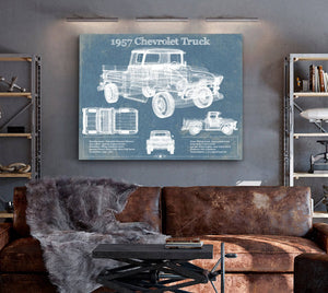 Cutler West 1957 Chevrolet Truck Vintage Blueprint Auto Print