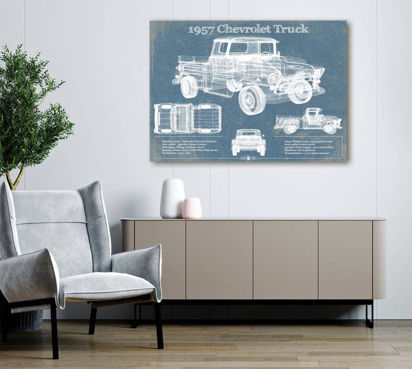 Cutler West 1957 Chevrolet Truck Vintage Blueprint Auto Print