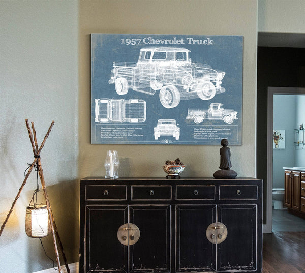 Cutler West 1957 Chevrolet Truck Vintage Blueprint Auto Print