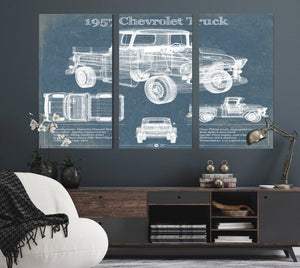 Cutler West 1957 Chevrolet Truck Vintage Blueprint Auto Print