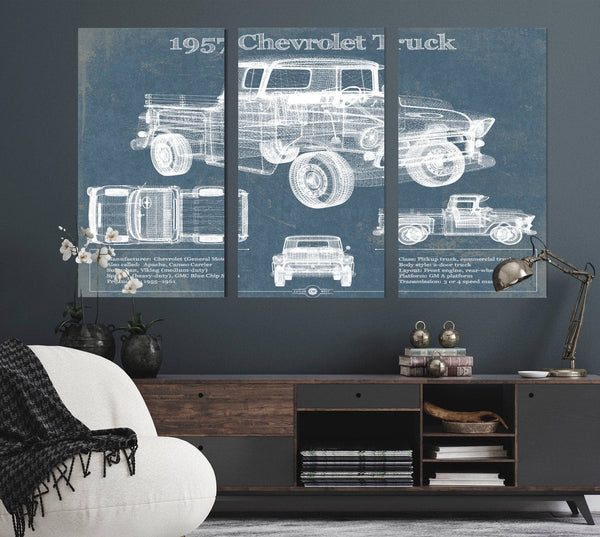 Cutler West 1957 Chevrolet Truck Vintage Blueprint Auto Print