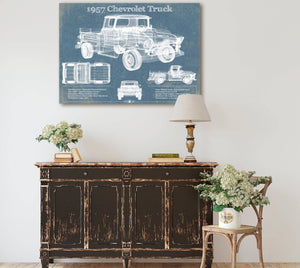Cutler West 1957 Chevrolet Truck Vintage Blueprint Auto Print