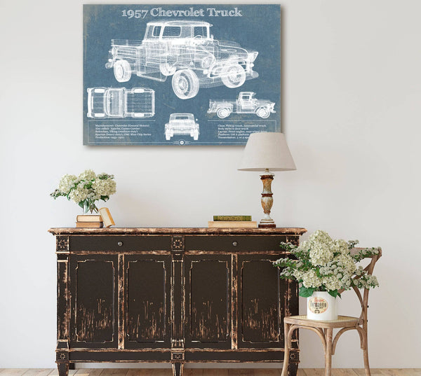 Cutler West 1957 Chevrolet Truck Vintage Blueprint Auto Print