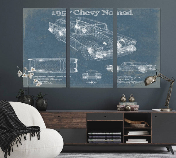 Cutler West 1957 Chevy Nomad Vintage Blueprint Auto Print