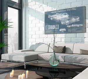 Cutler West 1959 Cadillac Coupe de Ville Blueprint Vintage Auto Print