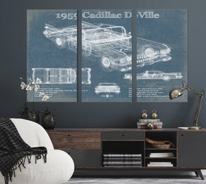 Cutler West 1959 Cadillac Coupe de Ville Blueprint Vintage Auto Print