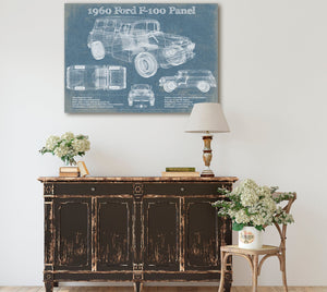 Cutler West 1960 Ford F-100 Panel Truck Vintage Blueprint Auto Print