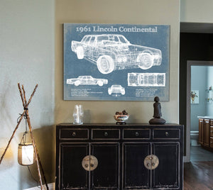 Cutler West 1961 Lincoln Continental Sedan Vintage Blueprint Auto Print