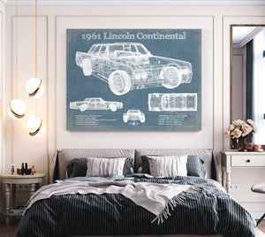 Cutler West 1961 Lincoln Continental Sedan Vintage Blueprint Auto Print