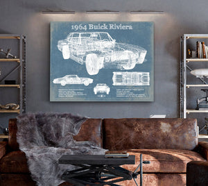 Cutler West 1964 Buick Riviera Vintage Blueprint Auto Print