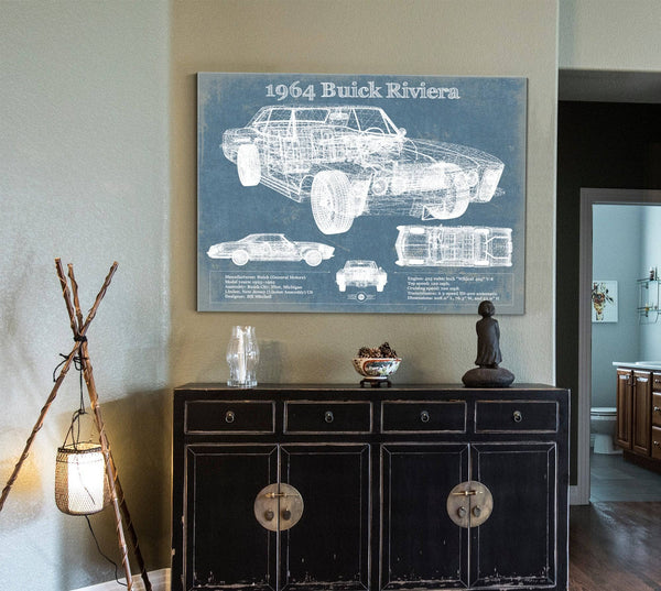 Cutler West 1964 Buick Riviera Vintage Blueprint Auto Print