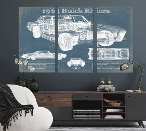 Cutler West 1964 Buick Riviera Vintage Blueprint Auto Print